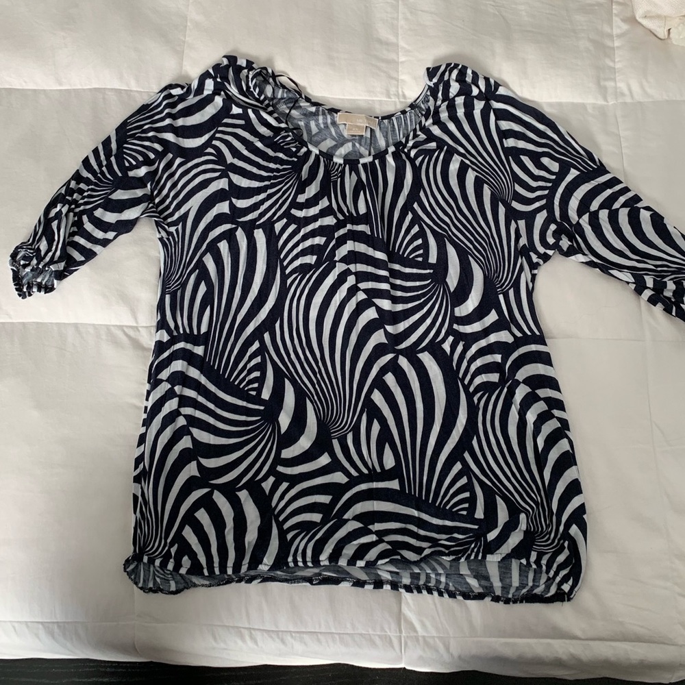 michael kors navy and white plus size shirt